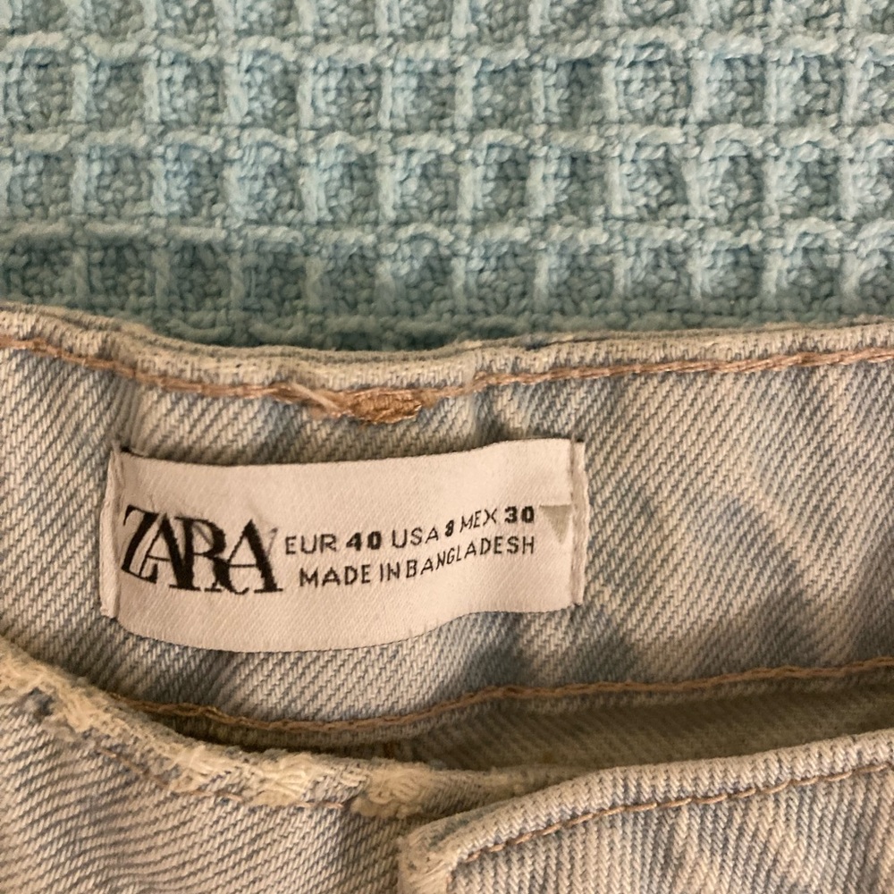 Zara light blue wide leg high waisted jeans size 40 - Picture 6 of 10